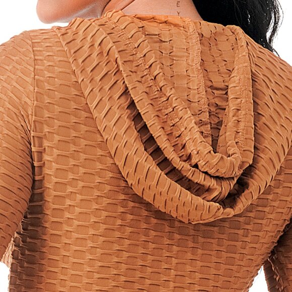 Women's Textured Brown Leggings Set - Picture 3 of 5